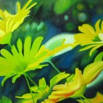 chrysanthemums, yellow flowers, macro flowers, macro flower paintings