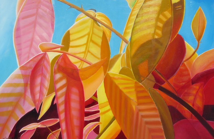 Glorious Leaves $850 Oil on canvas 100 * 75cm