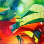 menagerie, yellow leaves, tropical light, fiery light, botanical works