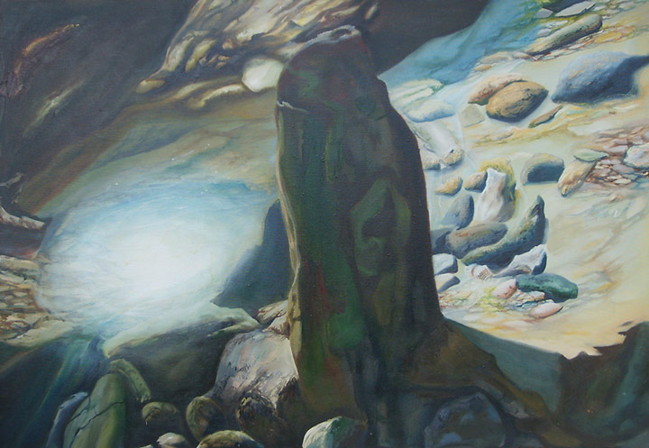 marine paintings, monolith, ocean rocks, seashore paintings, rock pool,