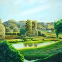 landscape paintings, landscape, Bellingen, farmland, farmlands, river paintings, landscape and light, rural paintings,