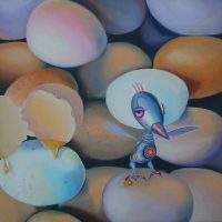 paradox, egg paintings, humorous paintings, realism,