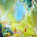 Rendezvous. A surreal painting by Leonard Aitken. Surreal painting, painting for sale, abstract painting, nebula painting, cosmic painting